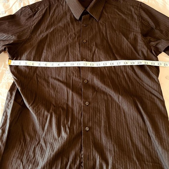 Kenneth Cole reaction black long sleeve shirt 17.5 34/35 slim fit - Picture 4 of 7